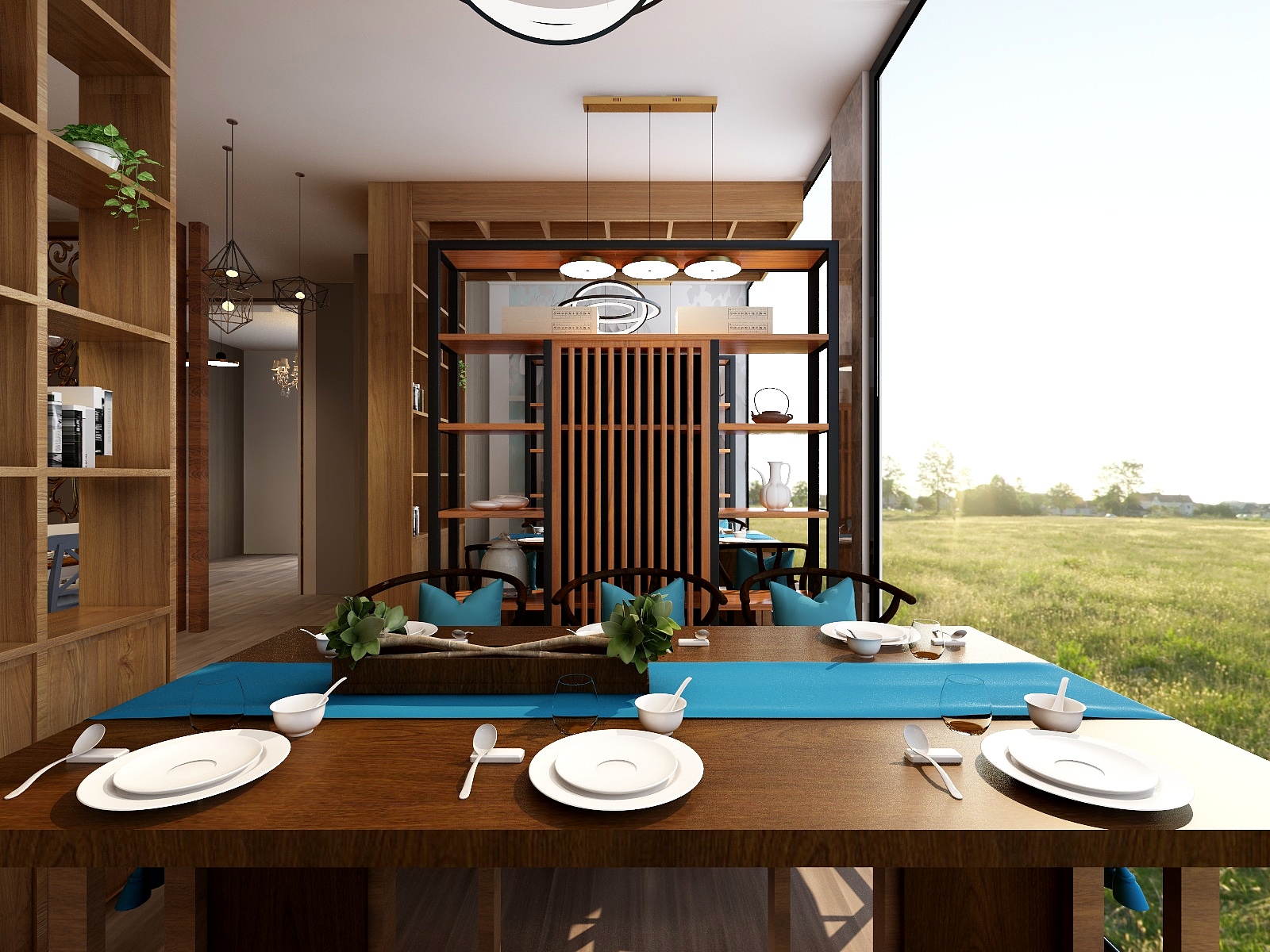 龍大叔-书香味餐饮空间设计装修效果图