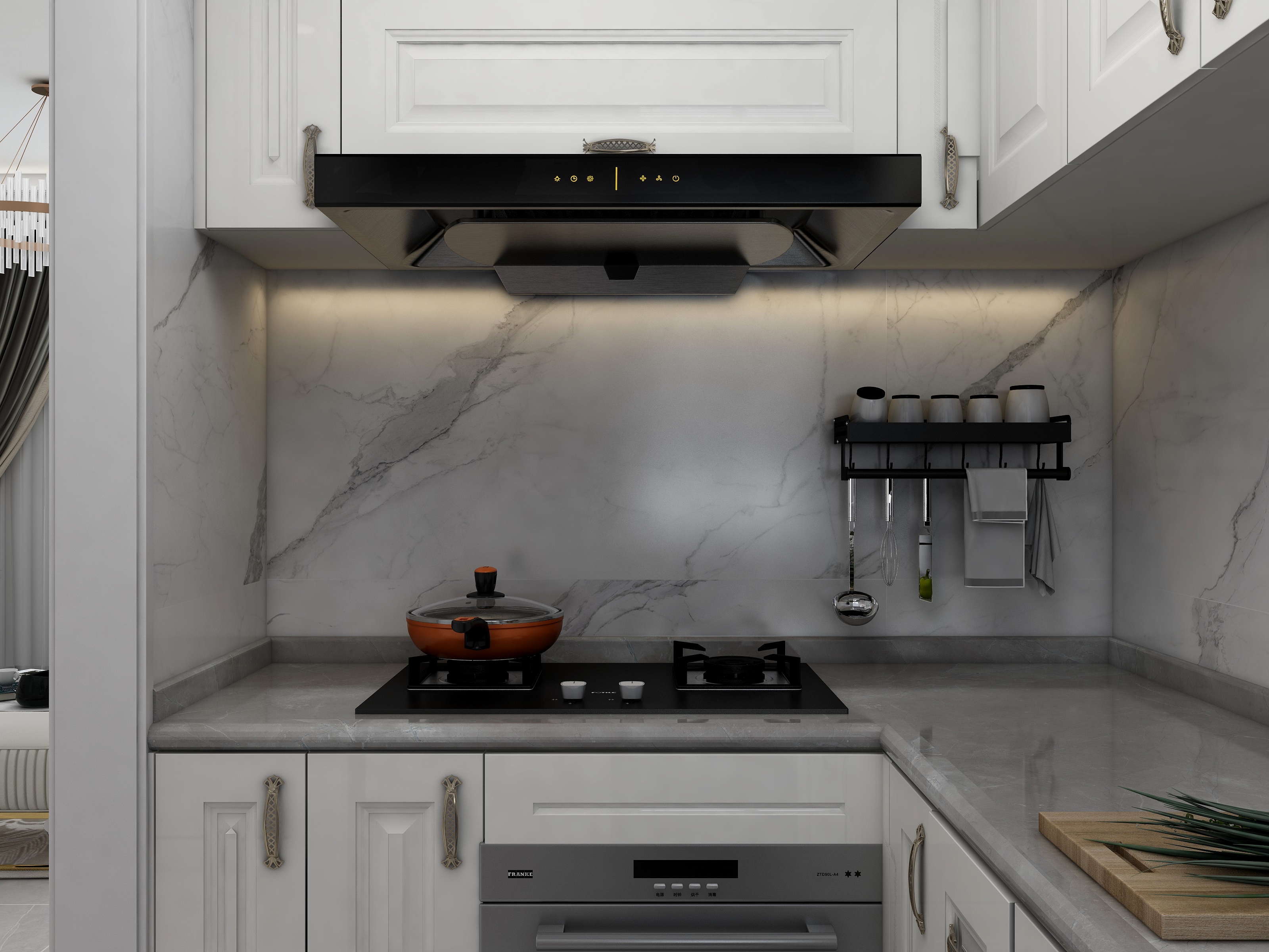 潮州设计师阿龙-80平美式三居装修效果图