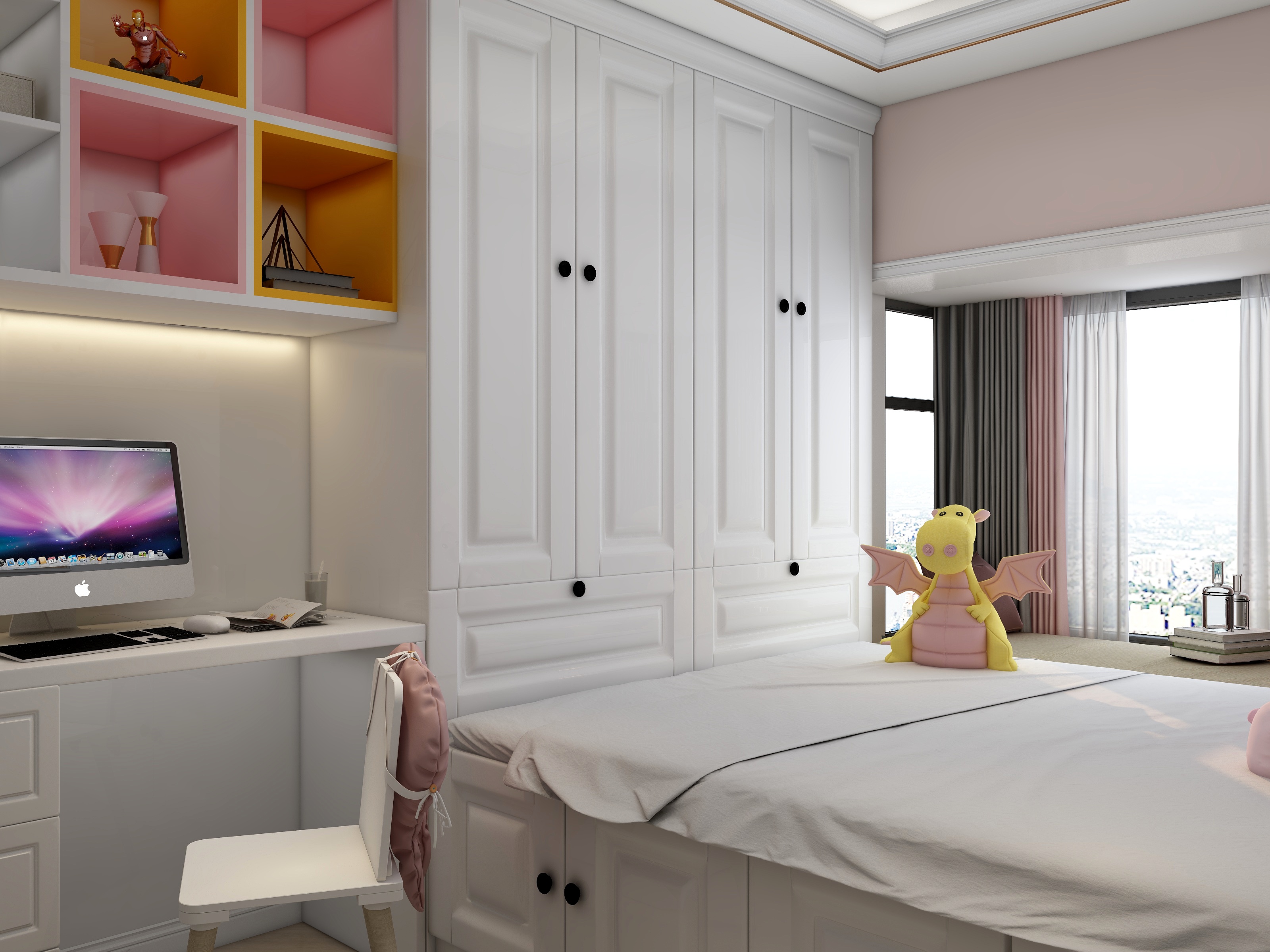 潮州设计师阿龙-80平美式三居装修效果图