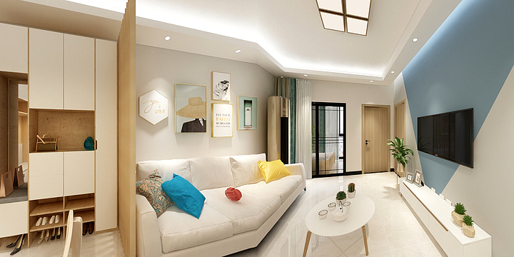 玲玲设计师-观禧花园两房北欧风格效果图-装修设计方案