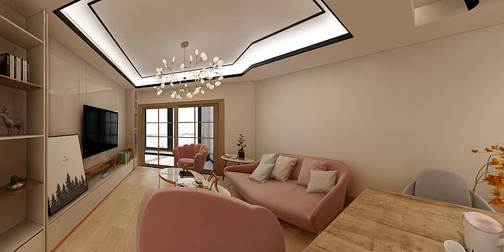 半吊子设计者-德信海德公园83.00㎡A2’3室2厅1卫1厨-装修设计方案