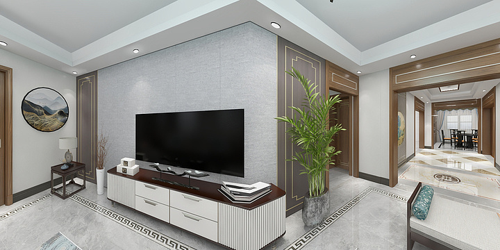 刘旭日18576745157-别墅新中式风格-装修设计方案