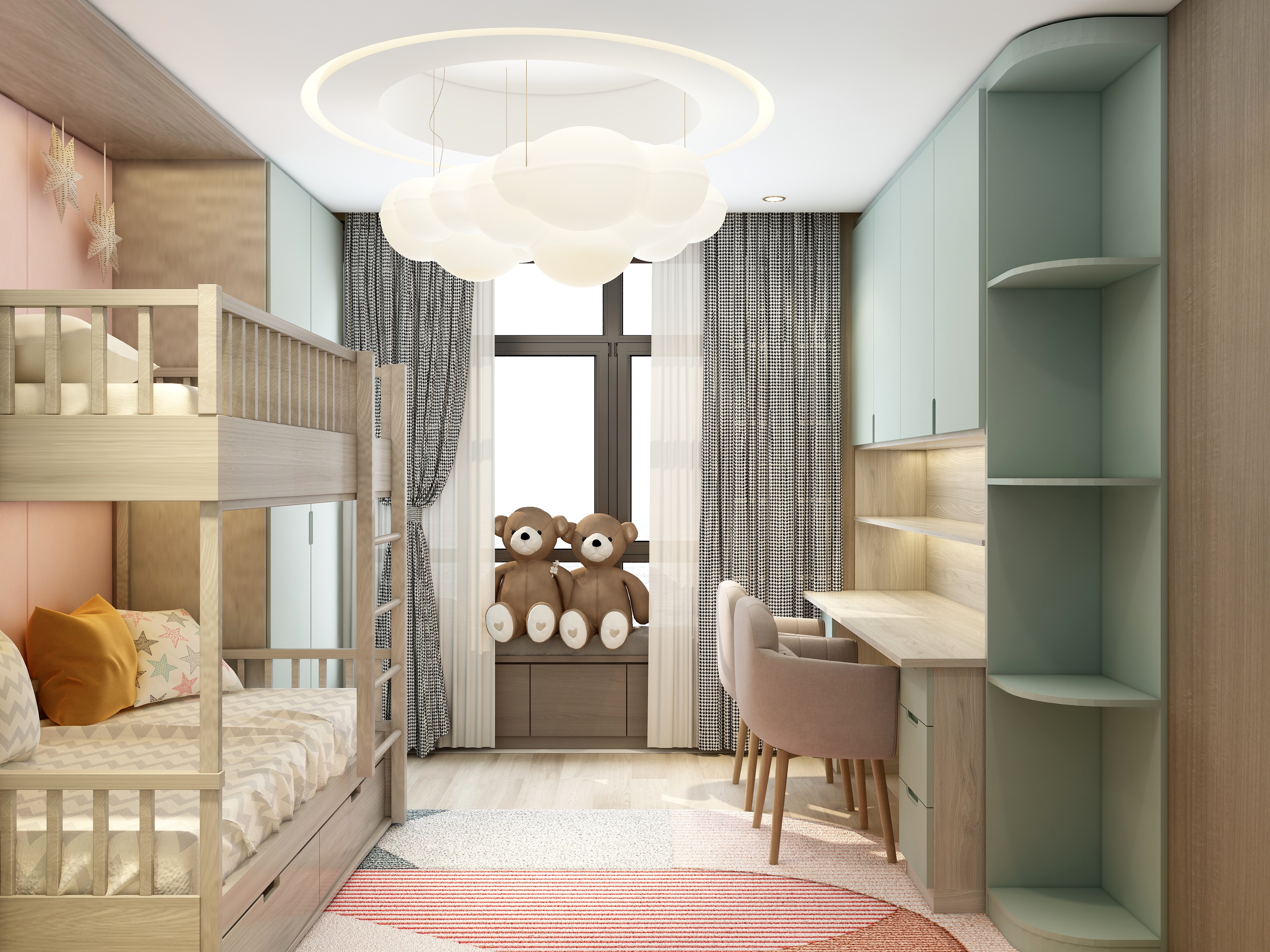 湛智华-后现代150平3房装修效果图