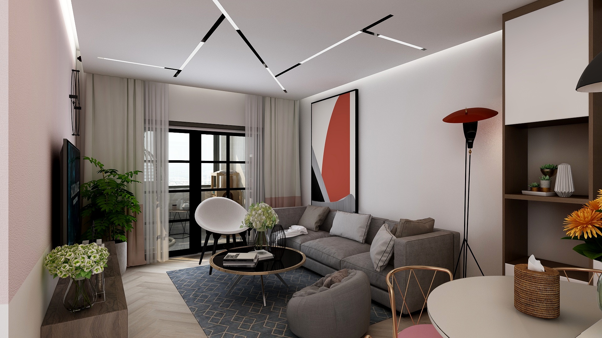 Design0559-德信海德公园83.00㎡A2’3室2厅1卫1厨-装修设计方案