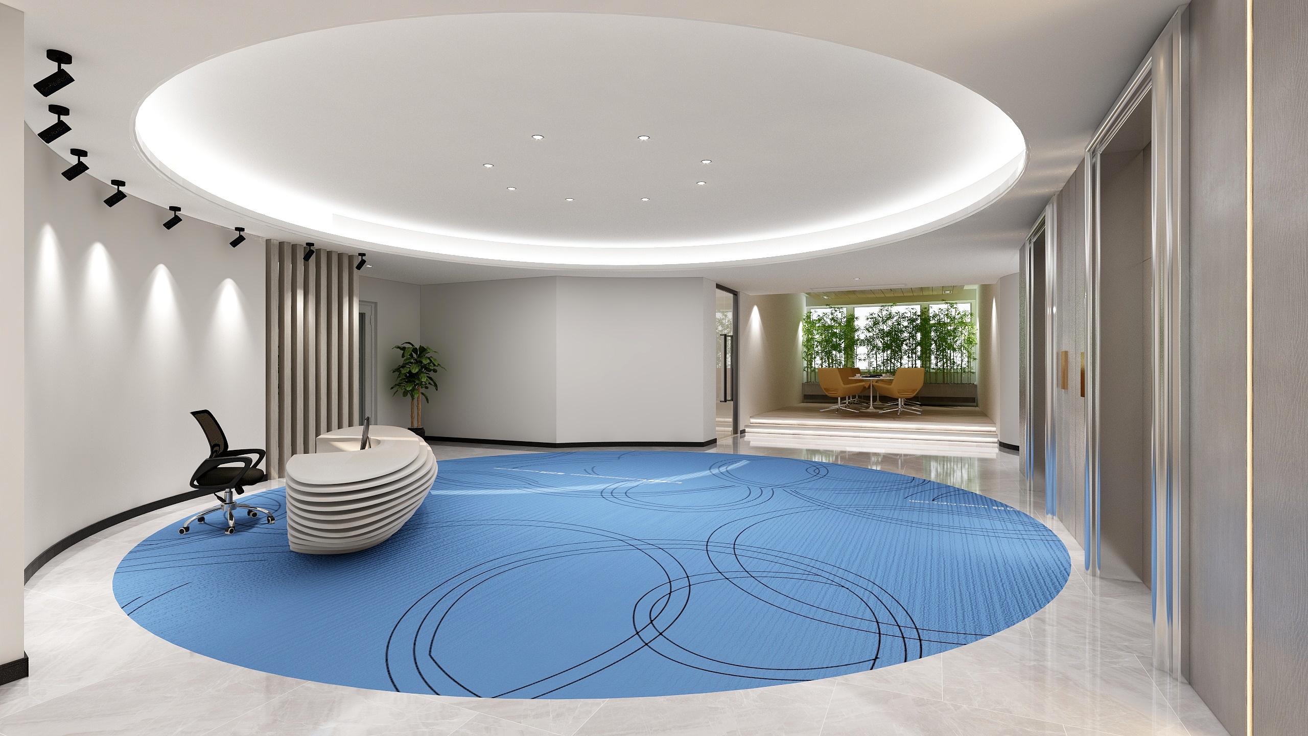 黄文机-1号楼4层圆形大厅效果图-装修设计方案