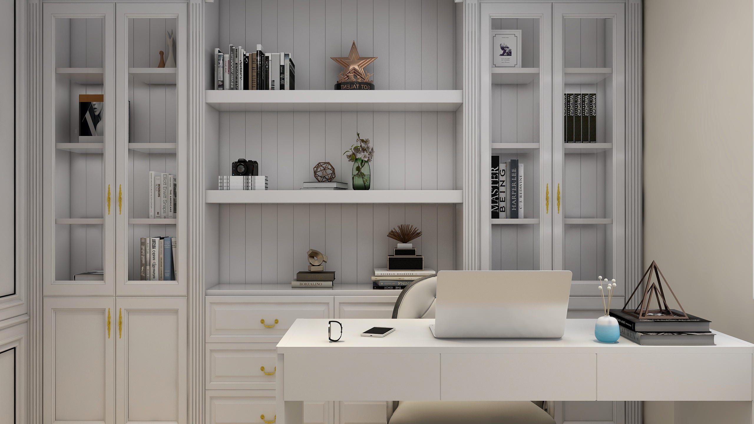 潮州设计师阿龙-80平美式三居装修效果图