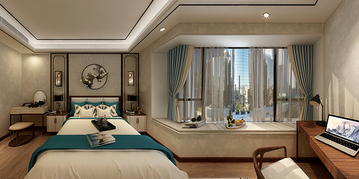 聆度设计-融创望江府9座2701房（新中式）-装修设计方案