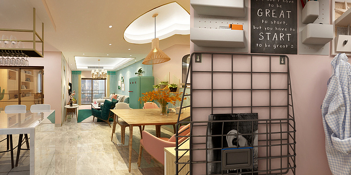 房号-德信海德公园83.00㎡A2’3室2厅1卫1厨-装修设计方案