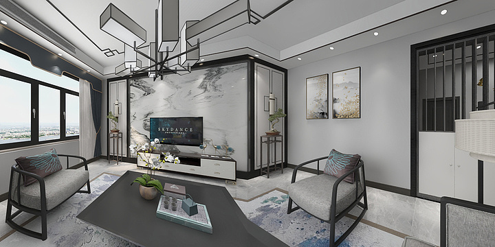 嘉亿设计-自建房新中式风格-装修设计方案