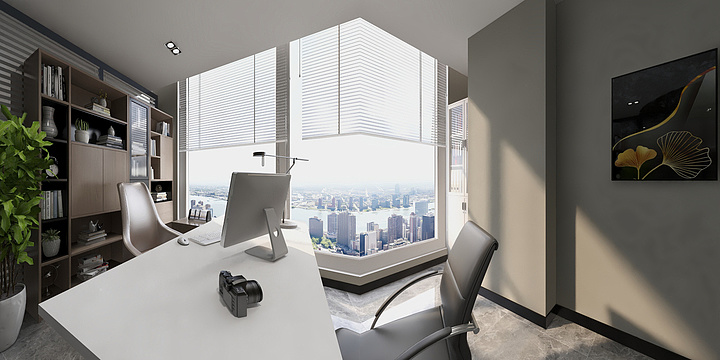 室内空间设计YOUNG-姚总东湖广场办公室效果图-装修设计方案