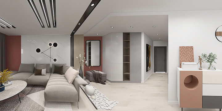 花乄二爷QRUS-德信海德公园83.00㎡A2’3室2厅1卫1厨-装修设计方案