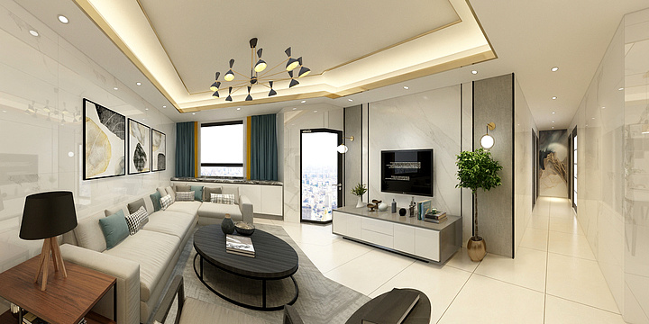 专注设计AA-蓝天金地22-2-1803s-装修设计方案