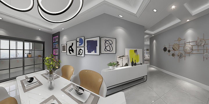 美居装饰史小龙-御福庄苑6号楼F现代简约-装修设计方案