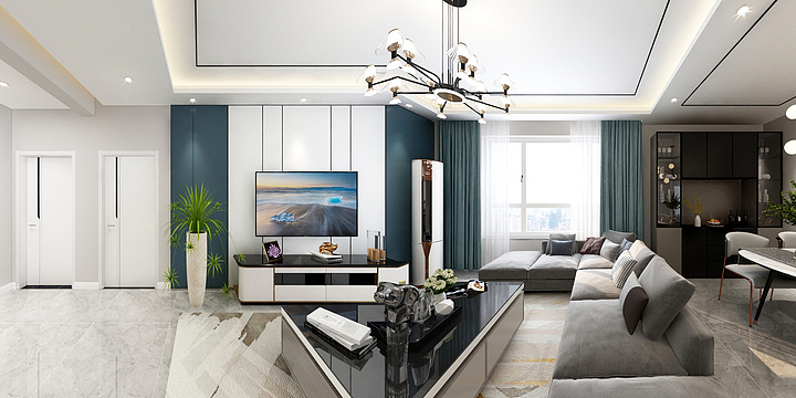187****4804ekYw-城市风景苑136平米效果图-装修设计方案