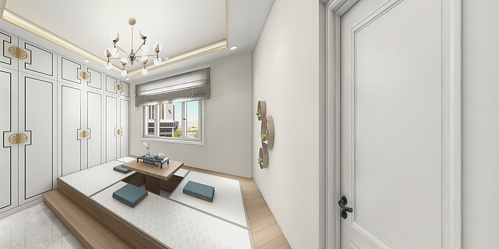 Miss予-国枫龙苑上叠-新中式挑空-装修设计方案