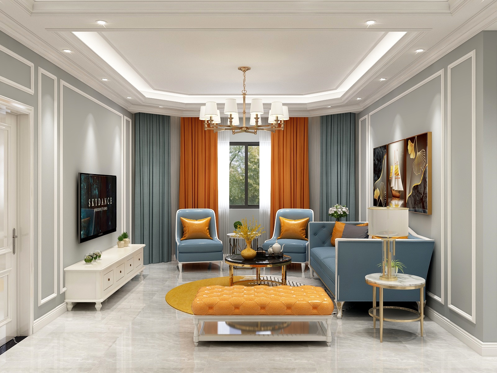 慕道设计-禹悦府简欧风格装修效果图