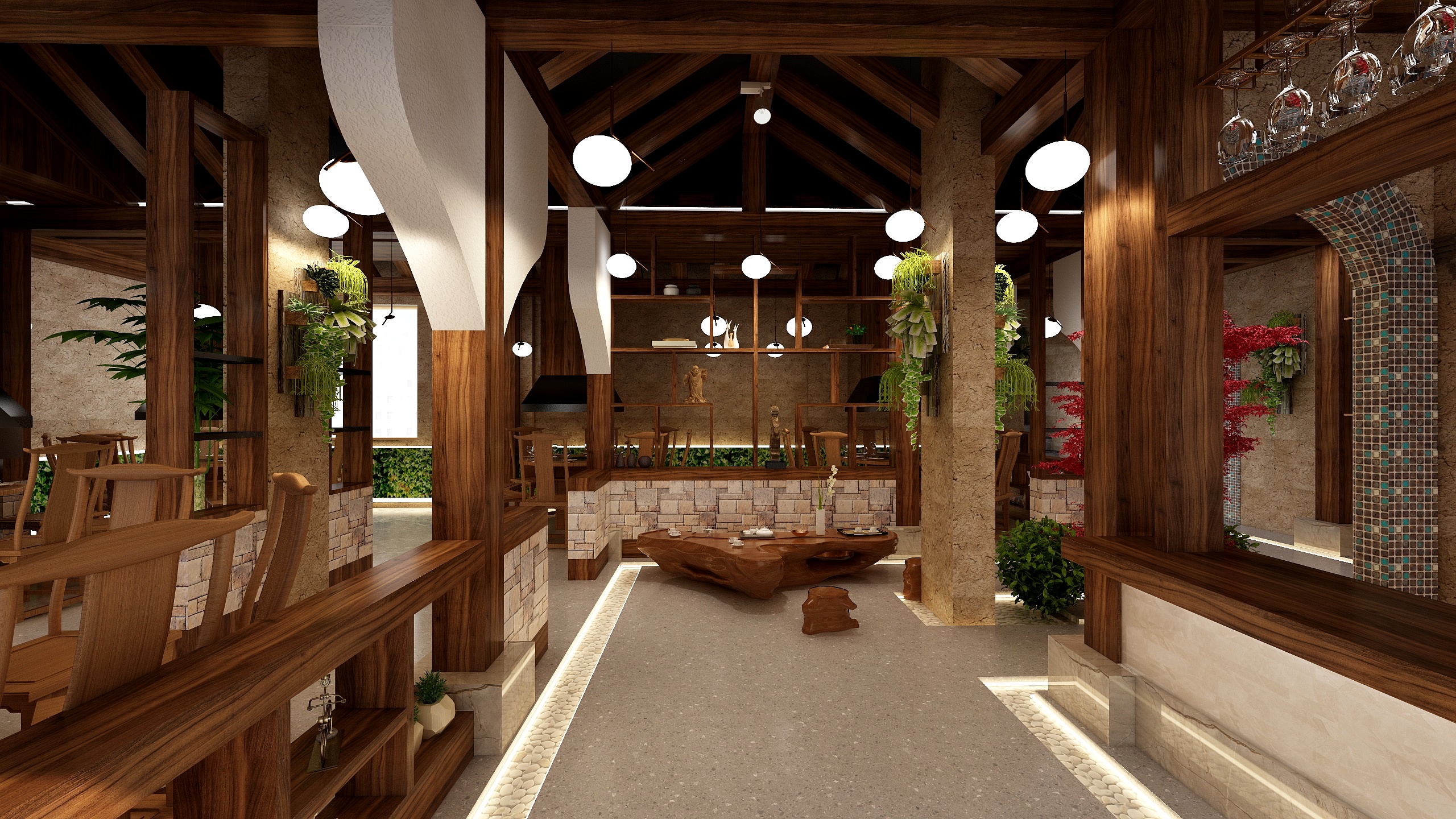 YFZSX-烧烤吧一楼装修效果图