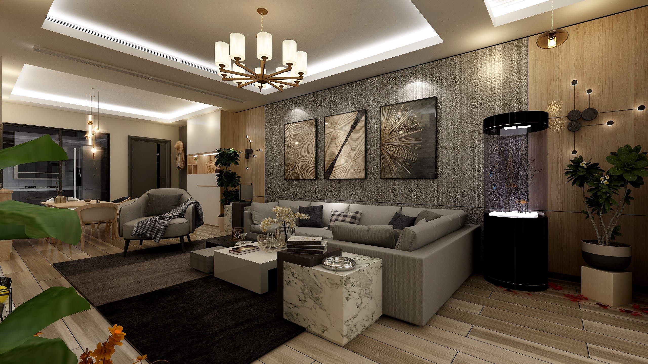 果一设计-晶泽华府-原木色-装修设计方案