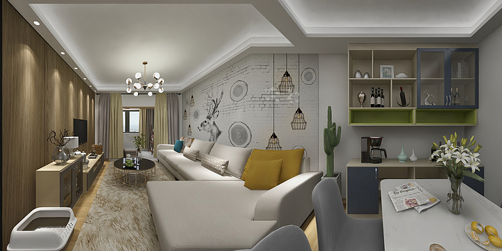 清泉01-德信海德公园83.00㎡A2’3室2厅1卫1厨-装修设计方案