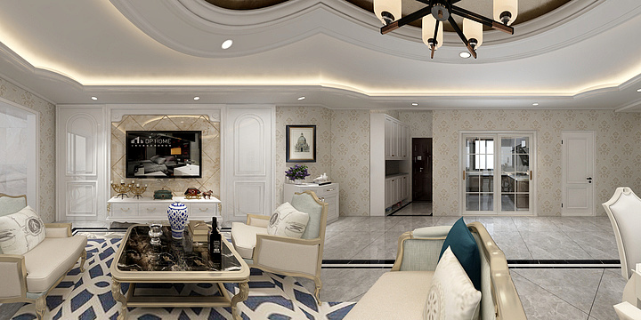 湖北黄石阳新县程用炳-书香一品现代轻奢风-装修设计方案