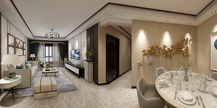 张毅-江城壹号样板房-亮色调-装修设计方案