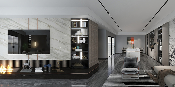 聂小北超帅-50方现代客餐厅-副本-装修设计方案