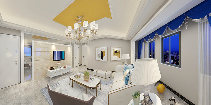 全屋整装设计杨龙-瑞和园89.50㎡B户型3室2厅1卫-装修设计方案