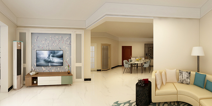 来诚饰家-中心国际83.80㎡2室2厅1卫-装修设计方案