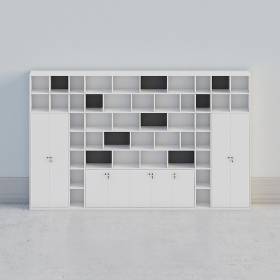 White Shelf Cabinet 3D Model for Modern Spaces