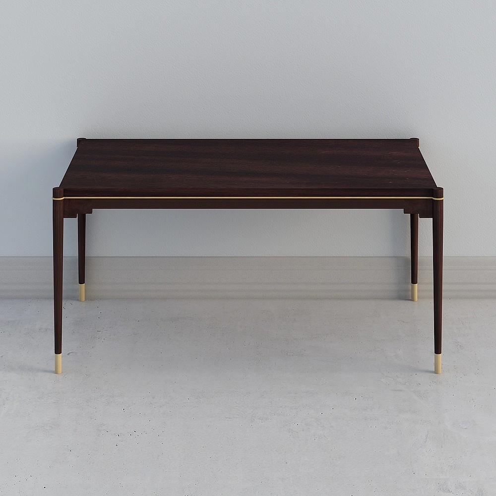 优梵艺术 纳帕/美式长方形实木脚餐桌小户型简约轻奢饭桌301S-113D模型