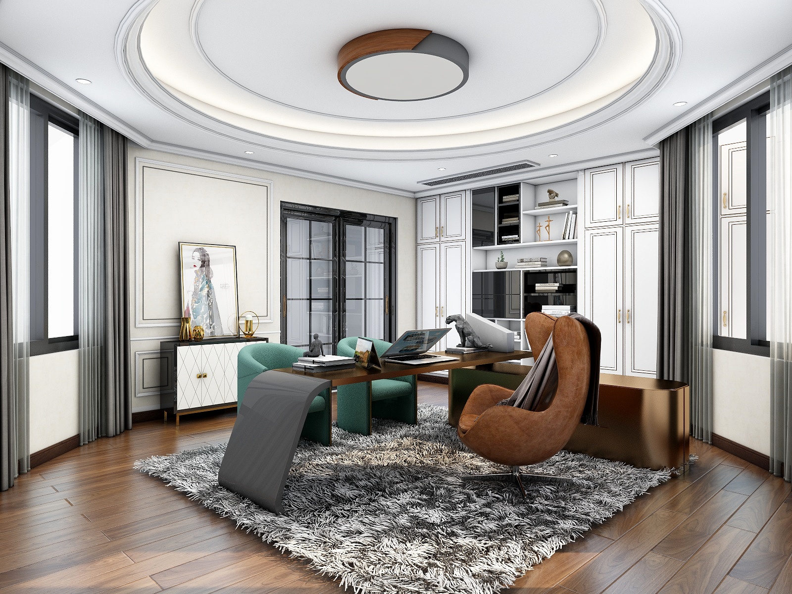 Moody2-46别墅3楼书房-装修设计方案