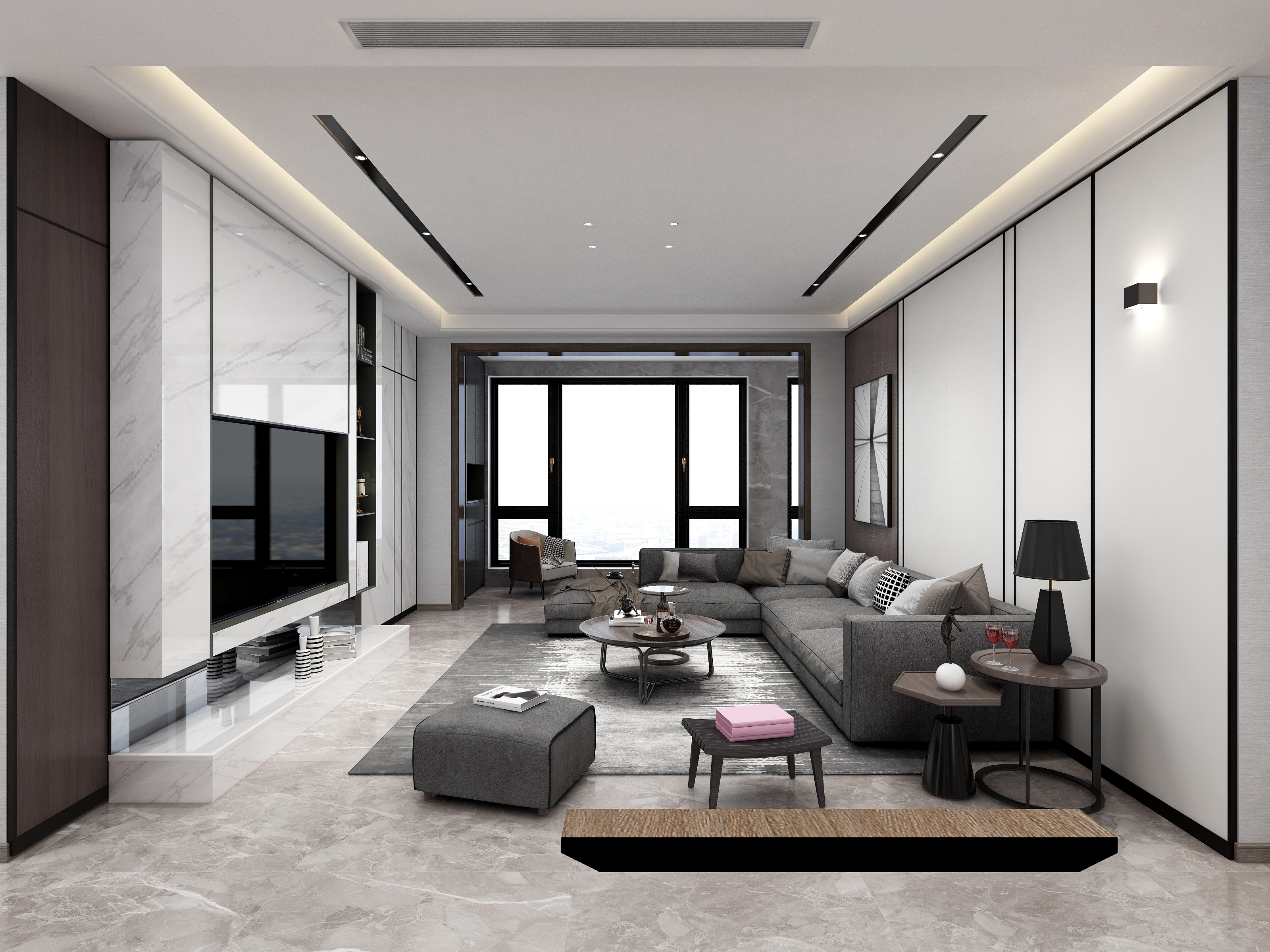 风格装饰DESIGNER-136方现代四居装修效果图