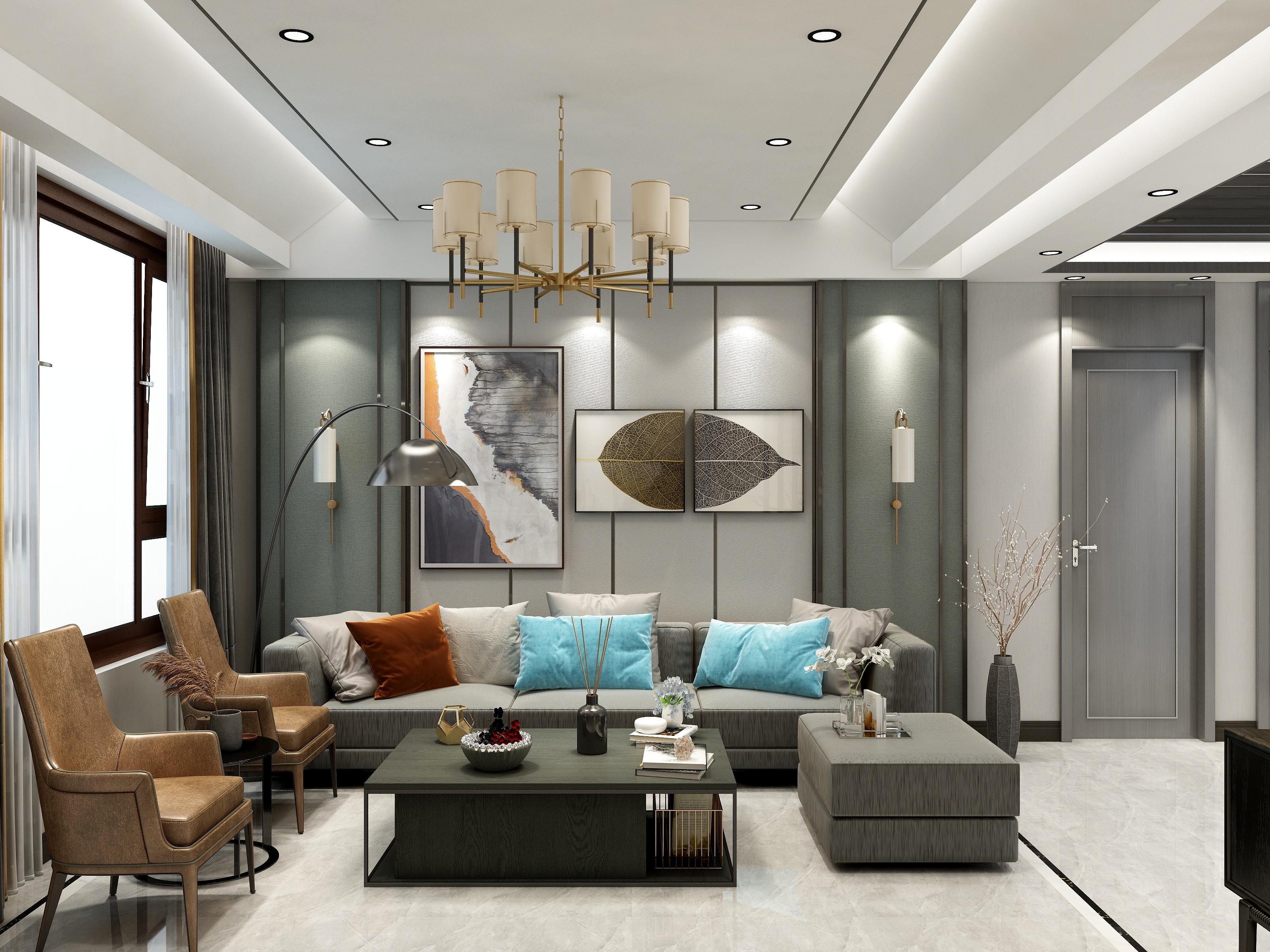 设计效果图展示-乐园1-3现代后奢-装修设计方案