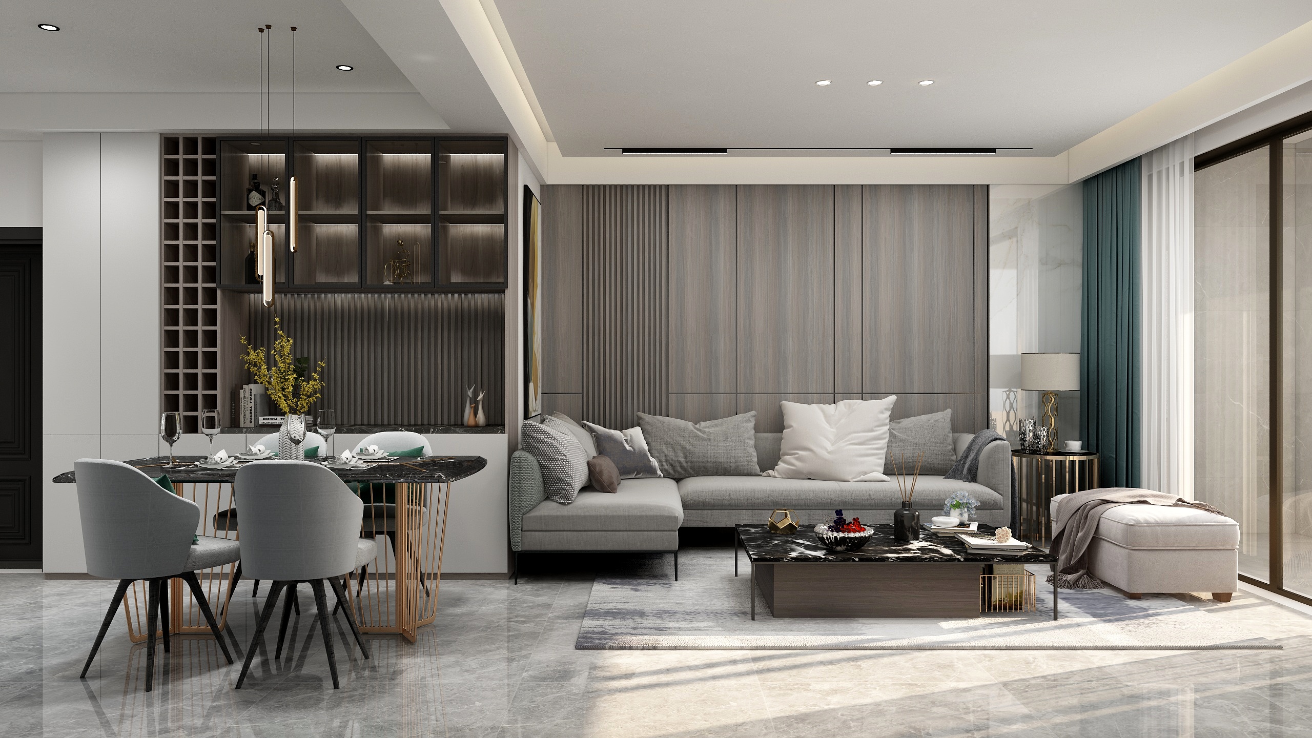 隔壁小曾-97方现代三居装修效果图