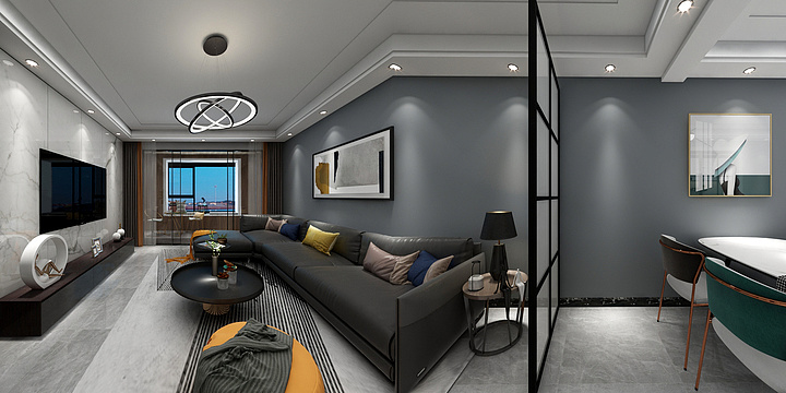 柏壹空间设计-紫御国都-三室研发图-现代简约研发图-装修设计方案