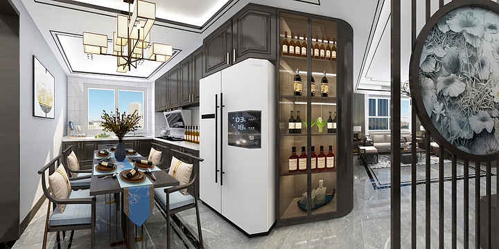 金盾整装ewHR-华创装饰-怡聚德5-1-1001-新中式-副本-装修设计方案