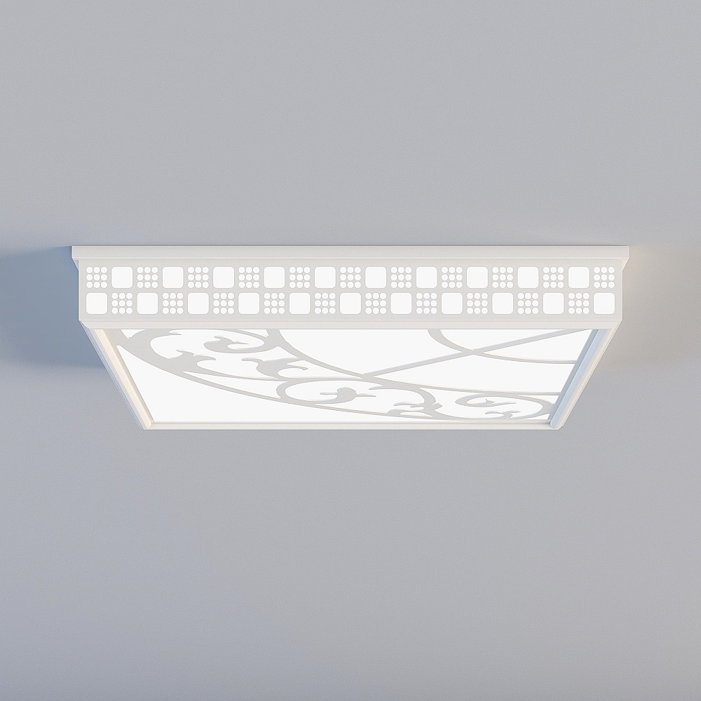 白色-高边灯-诗情画意角3D模型
