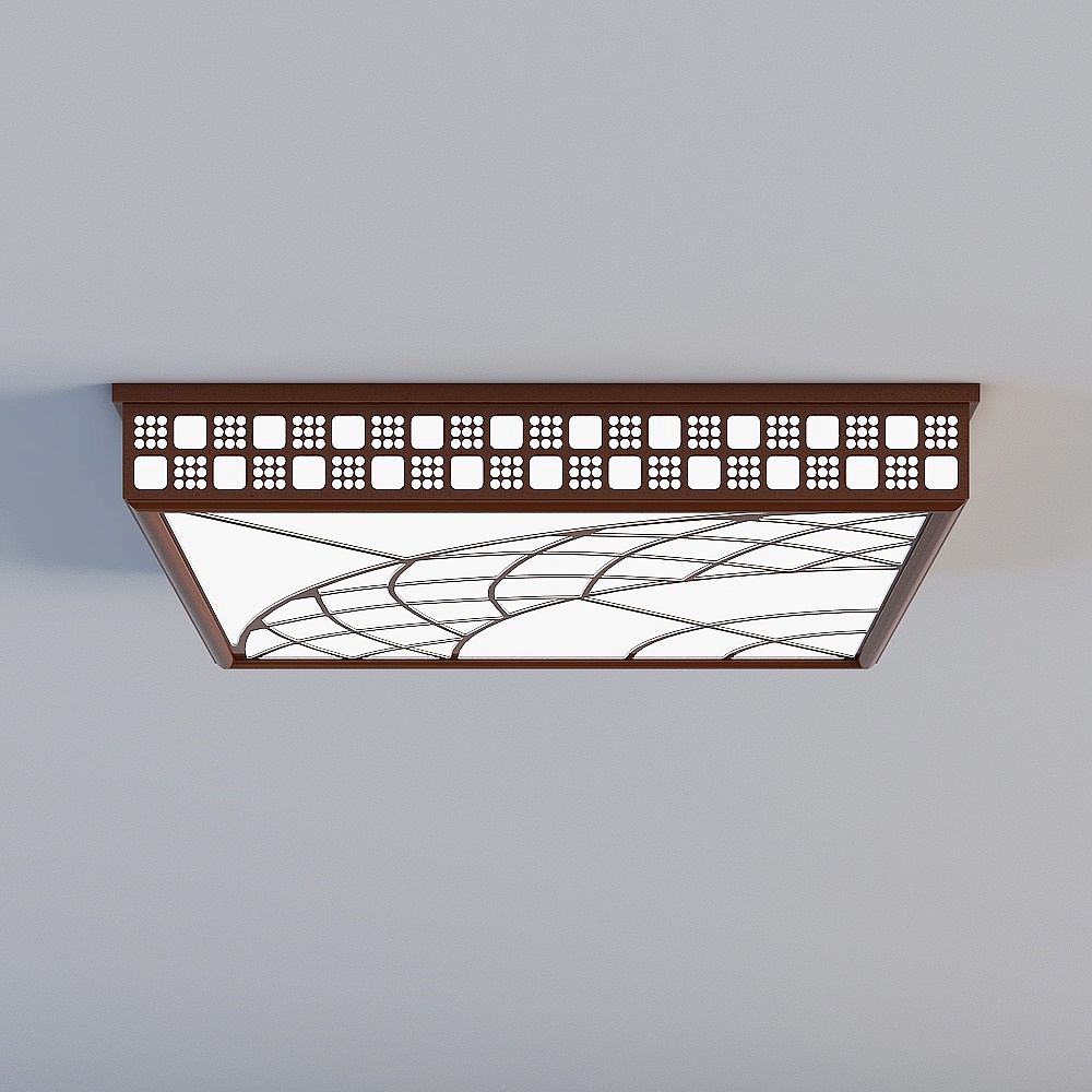 木纹-高边灯-鸟巢角3D模型