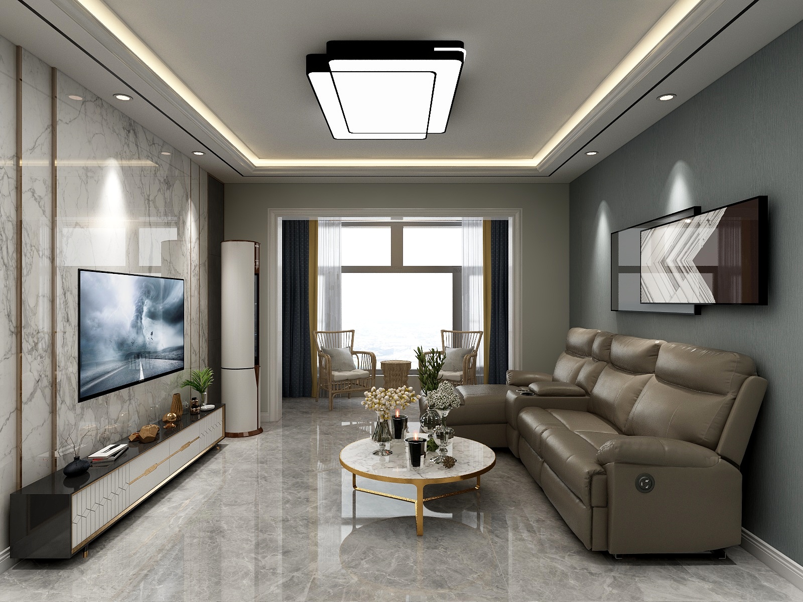 查富轮-鑫和银座现代简约115两居室-装修设计方案