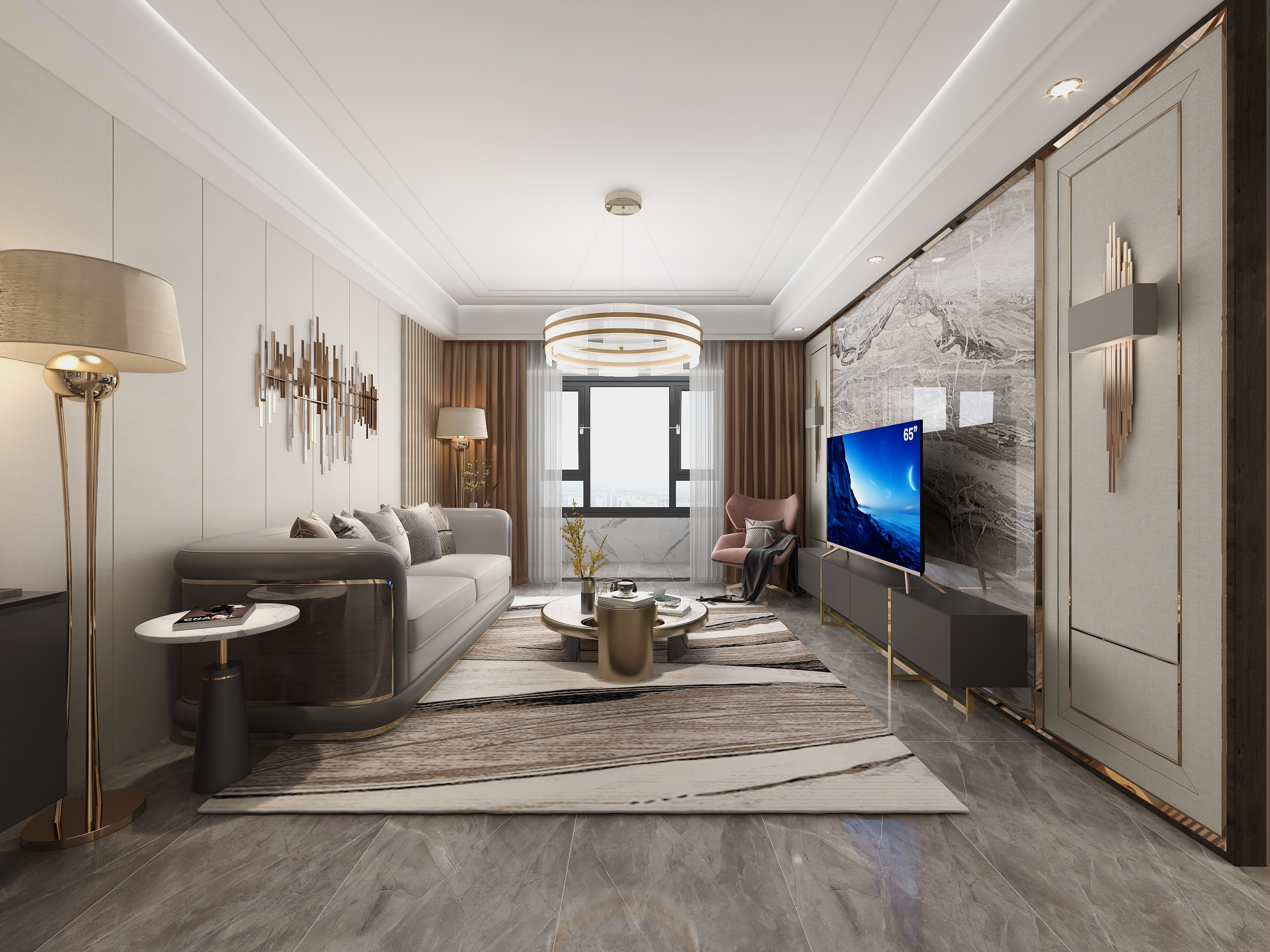 寻无丨全案空间设计-太原华润悦府丨147方三居丨轻奢温馨-装修设计方案