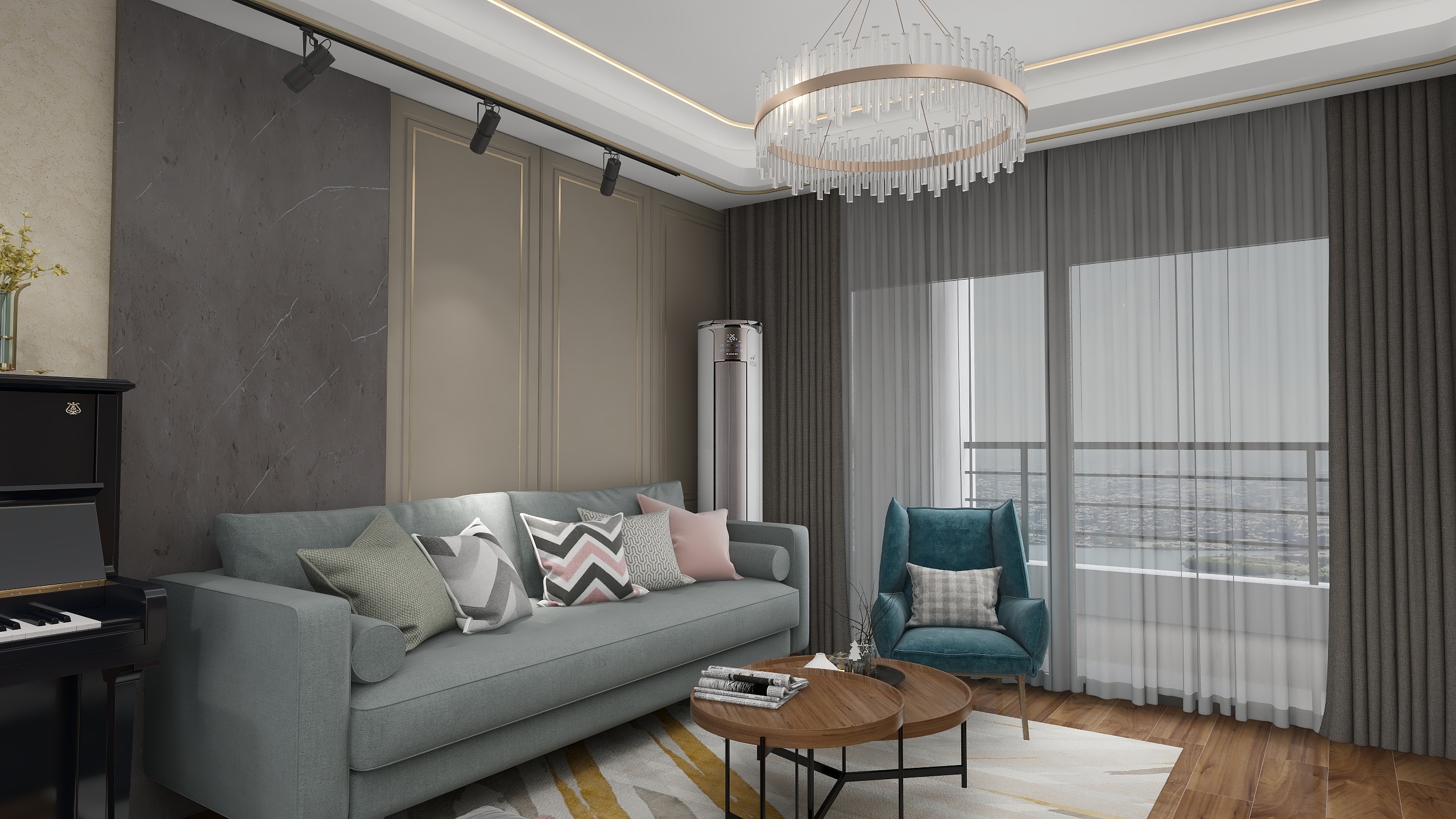 天星装饰设计-伯爵山·肖老师雅居衣柜-沙发背景墙-装修设计方案