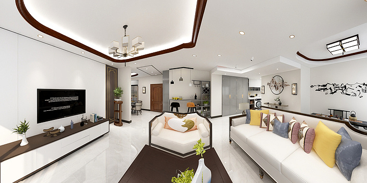 一栩如生-月亮湾新中式2合1-装修设计方案