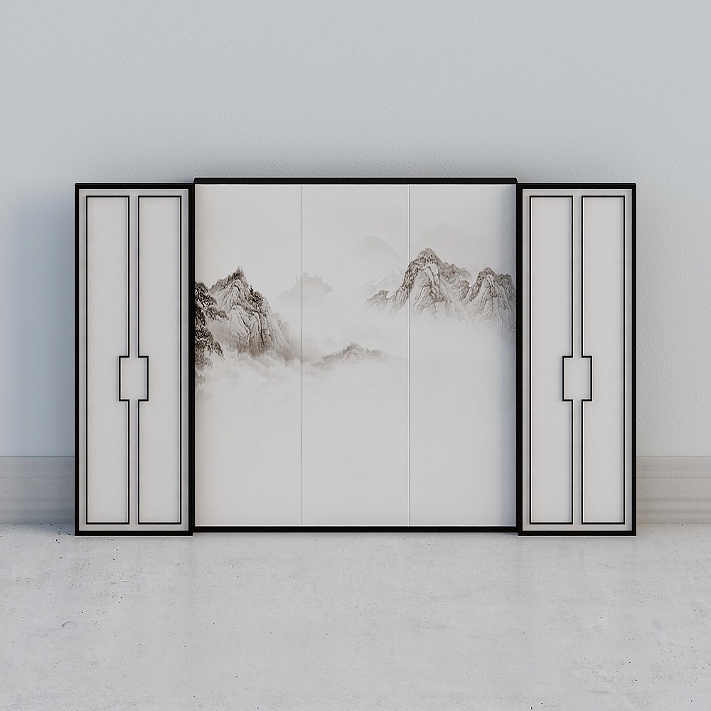 床头背景墙3D模型
