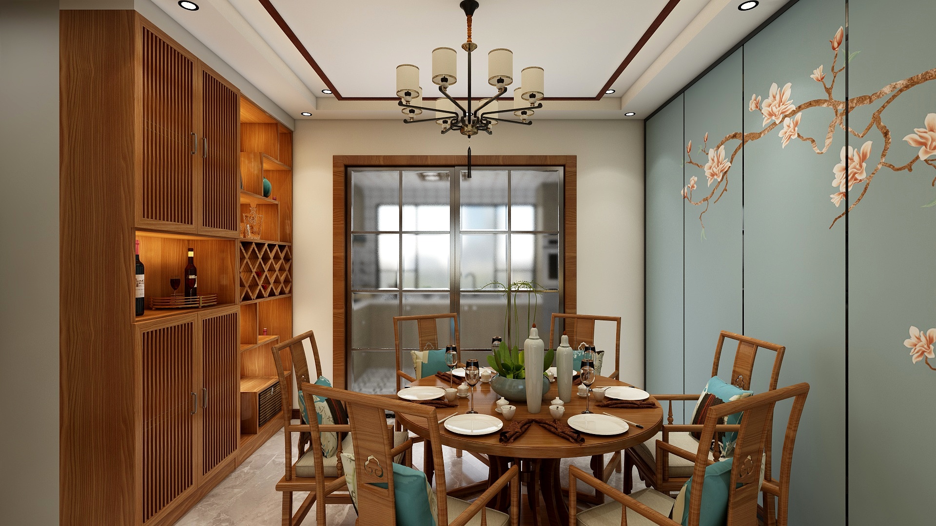 李元锋-106方新中式两居装修效果图