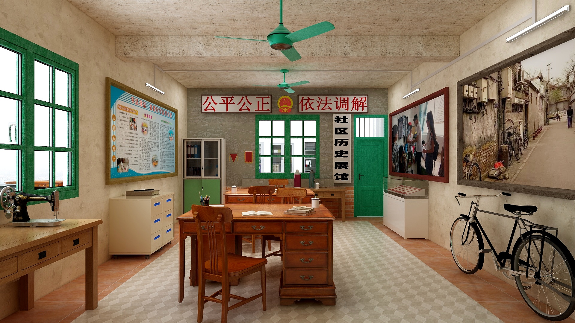 SH空间设计-社区历史展馆--装修设计方案