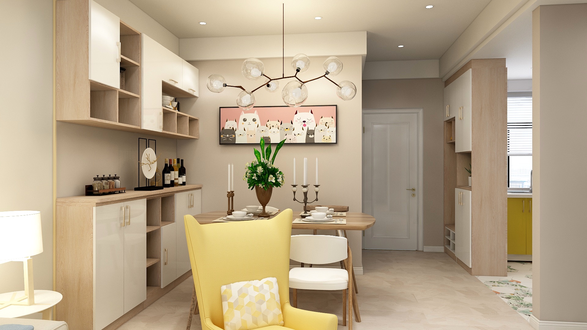 佰云边-德信海德公园83.00㎡A2’3室2厅1卫1厨-装修设计方案