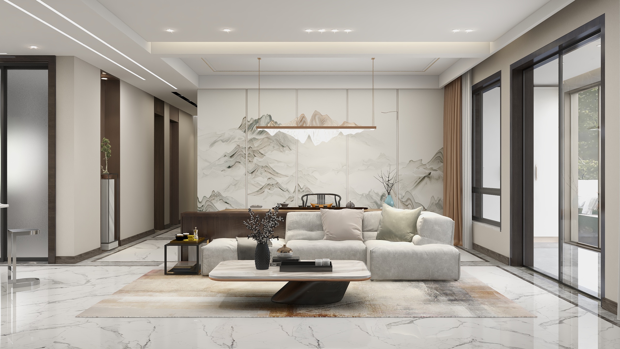 高邻清-《百川》现代禅意|三居大平层装修效果图