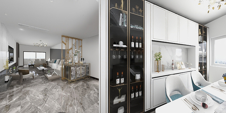 QinnLEe-中央檀府轻奢-装修设计方案