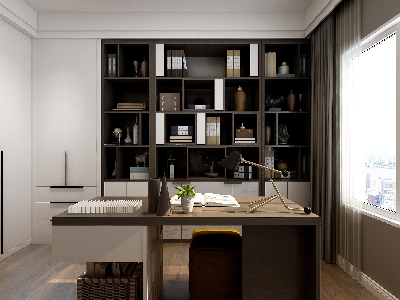 淘宝搜友诺设计-121方港式三居装修效果图