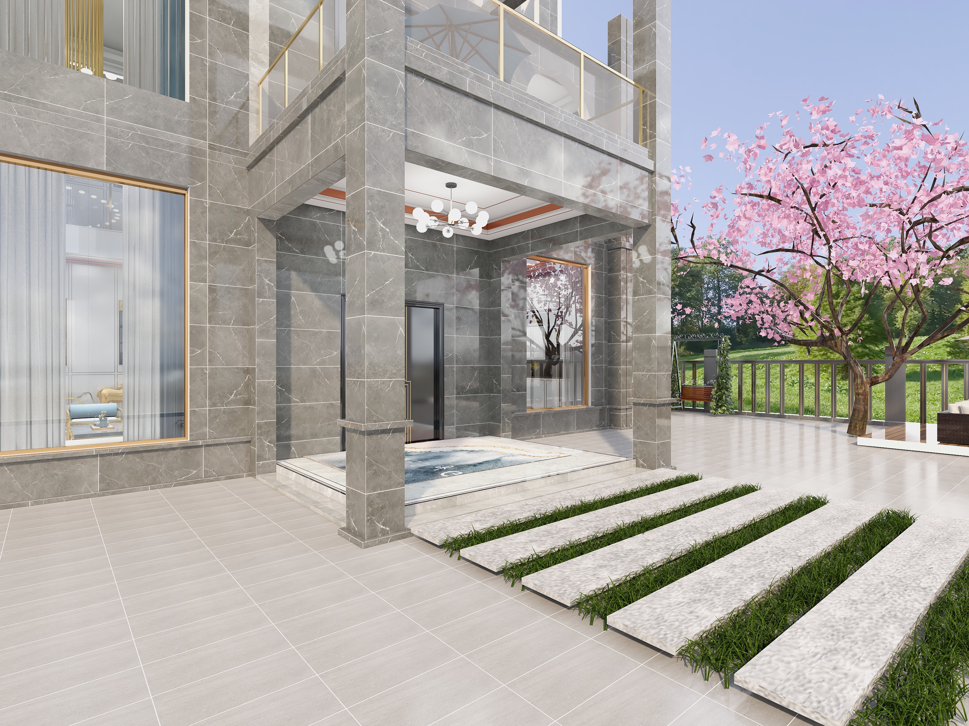 山河知己-《灼华》自建别墅-现代轻奢装修效果图